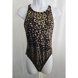 Dippers Swimsuit Women's Black & Gold High Cut Swimwear Size 13 / 14